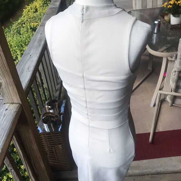 White & Mesh Bodycon Dress - Picture 16 of 16